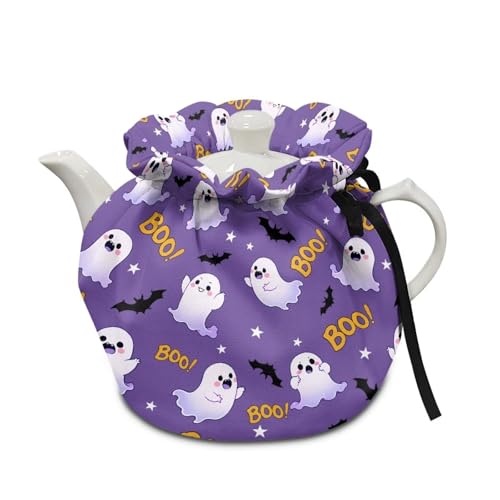 Image of Cute Ghost Teapot Bat Cozy Tea Pot Dust Cover Teapot Insulation Cover Decorative Teapot Cover Kettle Protective Kitchen Accessory for Hotel Restaurant Tea Party