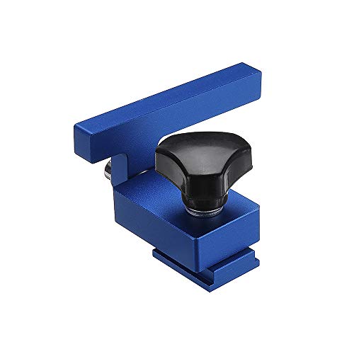 Belupai - Tope de inglete de aleación de aluminio azul para herramienta de carpintería T-Track 30/45 con ranura en T Cover