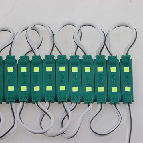 Image of Super Bright 200pcs 2835 2 LED Module Sign Lights 80-90LM Per Module Waterproof Decorative Light for Letter Signs with Tape Backside (Green)
