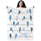 Bird Blanket, Bird Gifts for Kids, Soft Blanket for Boys Girls Room Decor, Cozy Throw Blankets Christmas Birthday Gifts for Toddlers Teens Couch Bed 60' X 50'