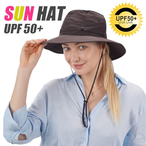 Image of USHAKE Head Net Hat, Safari Hat Sun Hat Bucket Hat with Hidden Net Mesh