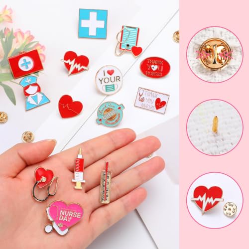 Image of 50Pcs Nurse Pins, Cute Enamel Medical Brooch for Badge