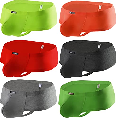 Men's T Back Low Waist Modal Cheeky Boxer Briefs Soft Stretchy Breathable Underwear