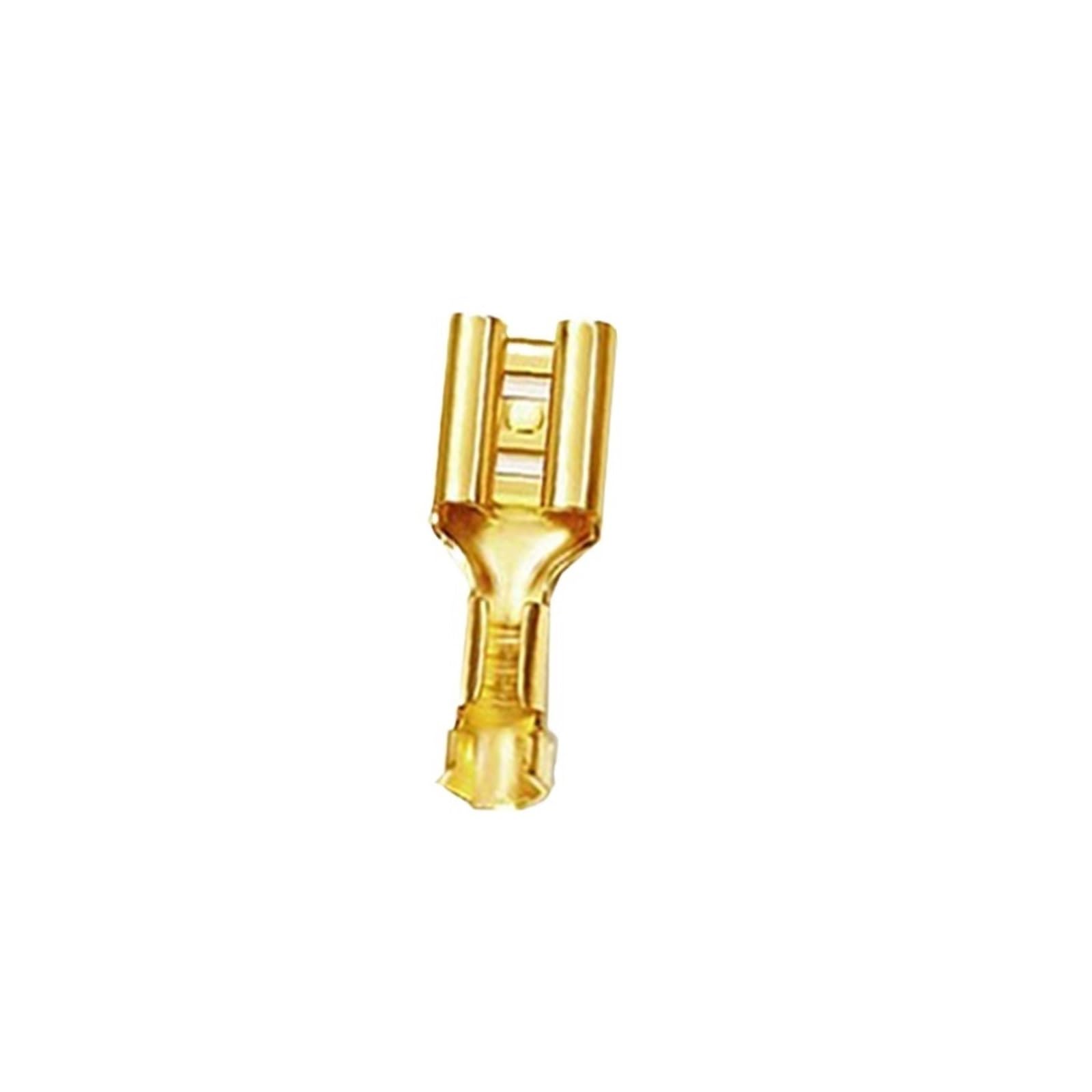 xuyuyan 100Pcs/Lot 2.8/4.8/6.3mm Female And Male Crimp Terminal Brass(4.8 Female Golden)