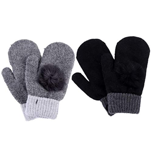 BESPORTBLE Gloves Winter Women Warm 2 Pairs Cashmere Lined Mittens Winter Accessories for Cold Weather
