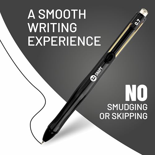 Image of Anupam Snapy Roller Gel Pen 0.5 mm, Waterproof Smooth Quick-Dry Dark Ink, Comfortable Grip Exam & Office Pen, Refillable (3 Blue Body BlueInk, 3 Black Body BlackInk)