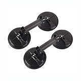 Dawot Glass Suction Cup, 2 Pack 4.6in Adjustable Vacuum Suction Cups Industrial Tile Suction Cup to Lift Large Glass for Tile Granite Lifting, Window Replacement, 220lbs Load Capacity（Black）