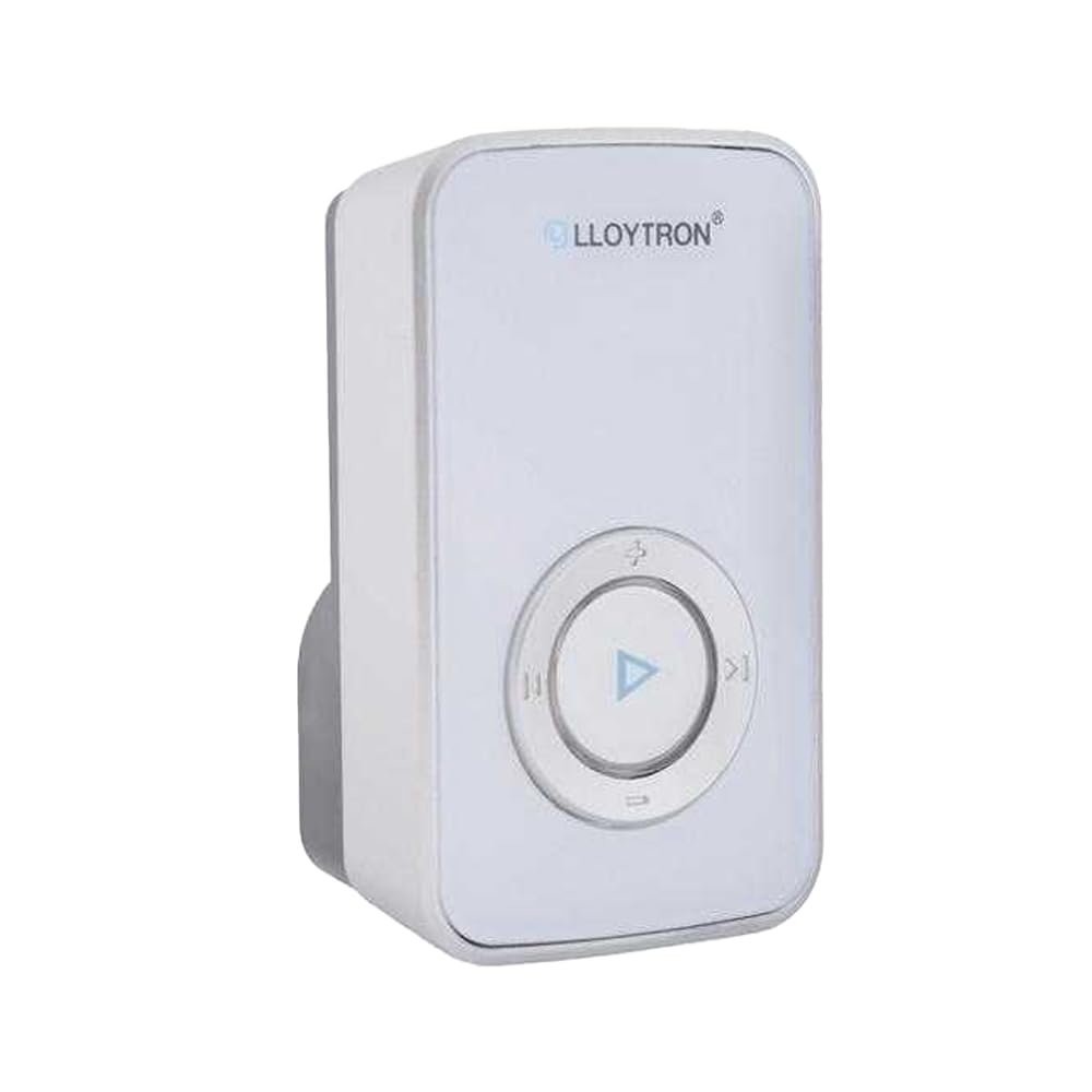 Lloytron MIP System 3 Doorbell Kit with 32 Melody Plug-in Chime Receiver and Battery Operated Bell Push – 200m Wireless Range - 32 Sounds – Mains Powered Receiver - B7531WH -White