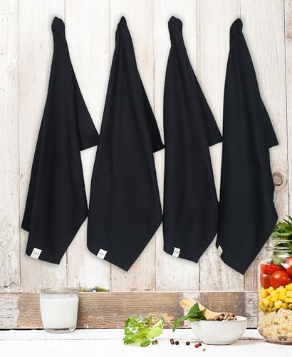 Image of Cloth for Cooking | Cotton Hand Towel for Drying Dishes | 70x45 cm Tea Towels | Highly Absorbent for Cleaning & Quick Drying of Plates| Kitchen Towel (Set of 4 Pieces), KTKT023