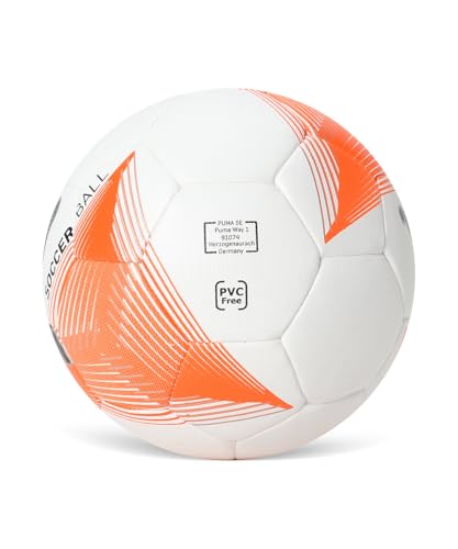 Image of PUMA , Unisex-Adult, Future 3 Soccer Ball V1, White-Burnt Orange, (8493301)