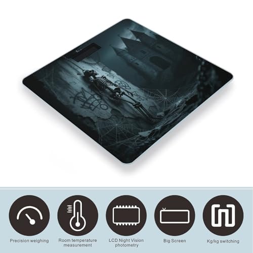 Báscula de baño digital Horror Skull con vidrio templado miniatura 3