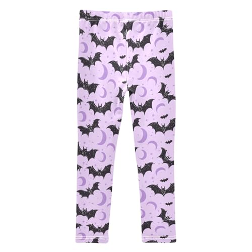 Girls Leggings Soft Toddler Ankle Length Bottoms Halloween Bat Kids Dance Yoga Pants 4-10 Years2