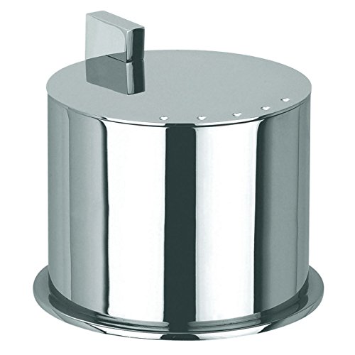 Ginger Kubic Solid Brass Vanity Jar No. 1, Medium Size, Polished Chrome