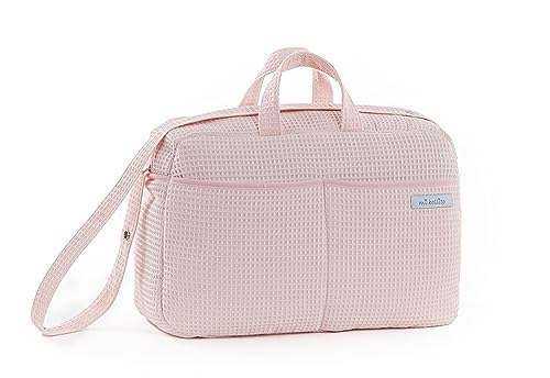 mi bollito – Bolso de maternidad Crossbody para carrito de bebé y para hospital. Bolsa organizadora práctica y elegante de gran capacidad. Producto fabricado en España. (Rosa claro) - imagen 6