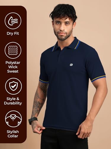 Image of Lux Nitro Men's Dry Fit Polo T-Shirt | Microfiber Sports Collar T-Shirt | Moisture Wicking, Breathable & Quick Dry | Stylish Casual & Gym Wear