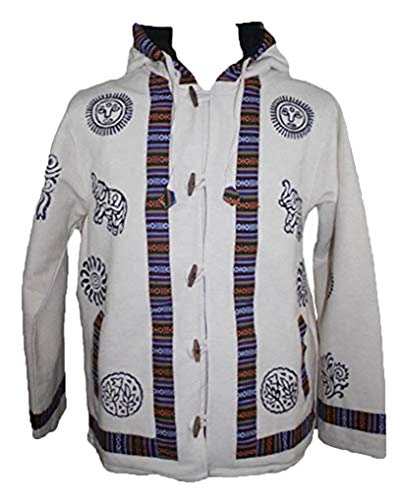 Agan Traders 2026 Mens Hoodie Jacket Heavy Cotton Fleece Lined Tibetan 100% Cotton Hoodie with Block Print Hippie Outwear product thumbnail 7