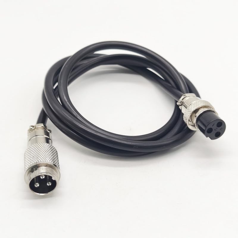 16.4 ft GX20 3 polig Mann zum weiblichen Kopf Luftfahrt Kabel, GX20 3Pins Weiblich zum männlichen Stecker Elektrische Kabel Panel Mount Kreismetall Luftfahrt Adapter Kabel für Schiffe 15AWG (5meter)