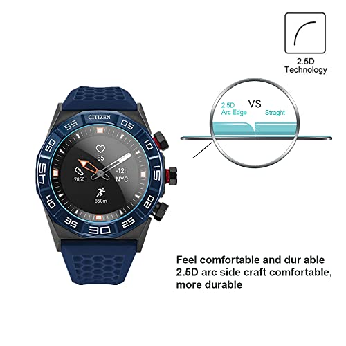 Mihence 3Pcs) Compatible For Citizen Cz Smart Hybrid Watch Screen Protector, 9H Anti-Scratch Premium Real Tempered Glass Protector Smartwatch 44Mm Stainless Steel thumb #3