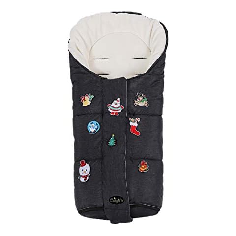 German Designed 3-in-1 Weather Proof Cozy Warm Winter Stroller Bunting Bag With Christmas Fun Play Mats, Width Adjustable,Universal Stroller Footmuff for Toddler,Multi-Function Outdoor Sleeping Bag Cover