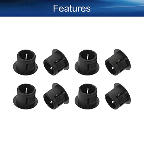 Image of Heyiarbeit 50pcs Hole Plugs 5 /16 inch / 8mm Nylon Plastic Round Snap in Type Locking Hole Tube Furniture Fencing Post Pipe Insert End Caps Black Tone