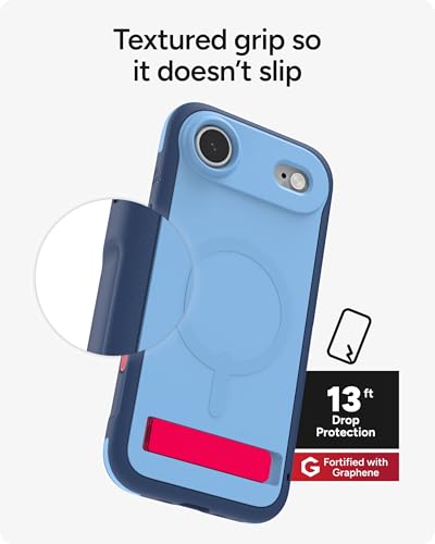 Image of ZAGG Sedona Snap Case with Kickstand for iPhone Air - Blue Royal Ember, Drop Protection (13ft /4m), Multi-Layer Protection, with Camera Button, MagSafe Phone Case with Impact-Absorbing Bumpers