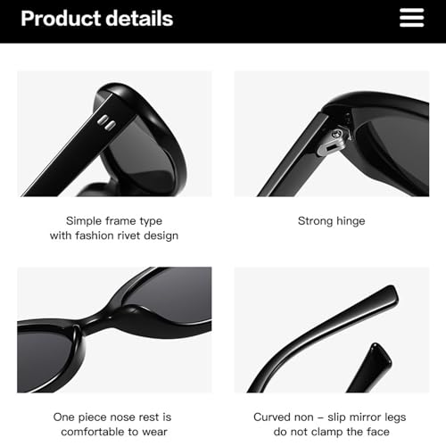 Women Retro Oval Sunglasses Men Retro Fashion Sunglasses Cat Eye Sunglasses Narrow Eyeglasses UV Protection for Outdoor Wear4