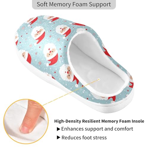 Fuzzy Memory Foam Slippers for Women/Men Polka Dot Santa Claus Pattern Fluffy Winter House Shoes Indoor and Outdoor3