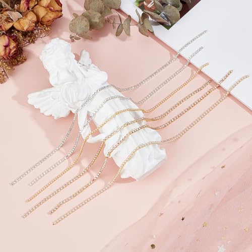 NICENEEDED 6 Strips Nail Chains, 3D Nail Art Charms Gold Nail Charms Nail Metal Punk Nail Studs, Jewelry Accessory Nails Supply for Women DIY Manicure Tips Decor - Image 5