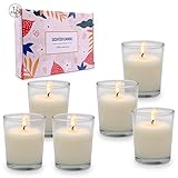 Bulk Votive Candles in Glass, Small Unscented White Soy Candles for Party, Wedding, Dinner, 12 Packs