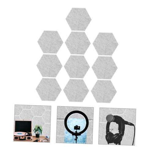 Levemolo 10 piezas Paneles Acústicos Hexagonales Absorbentes para Pared con Aislamiento Decorativo para Estudio en Casa miniatura 3