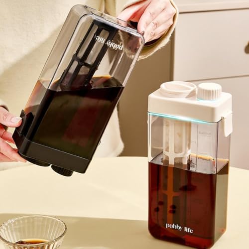 Image of Cold Brew Coffee Maker Multipurpose Fridge Jug for Home Lemon Water Iced Tea Black 1100ml