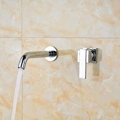 Robinet de cuisine mitigeur cascade mural chrome pour évier et bassin