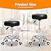 Rolling Stool PU Leather Round - Ultra Soft Padded Seat Cushion Stool with Wheels with Footrest, Weight Capacity 300lb,Adjustable Height Stool for Tattoo Massage Salon Medical Spa Center (Jet Black)