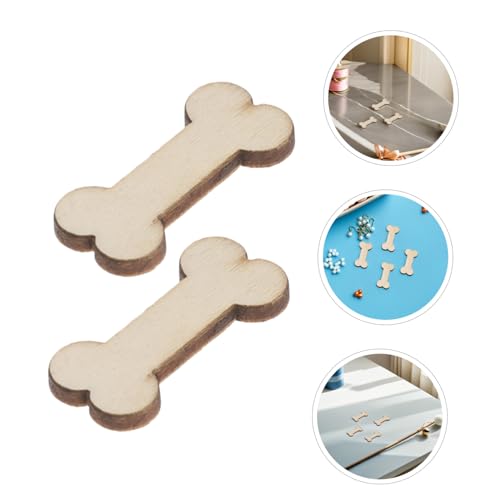 SHINEOFI 100 Stück Hundeknochen Dekoratives Holzstück Hundeknochen Zum Malen Unvollendetes Holzhandwerk Holzausschnitte Für Handwerk Schlichte Holzornamente Zum Basteln Khaki Buchsbaum