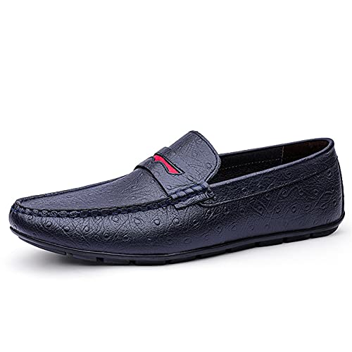 Mocasines de conducción en cuero legítimo, calzado plano de diseño clásico estilo penny