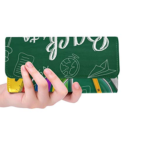 Preisvergleich Produktbild Einzigartige benutzerdefinierte Schule Bürobedarf Frauen Trifold Wallet Lange Geldbörse Kreditkarteninhaber Fall Handtasche
