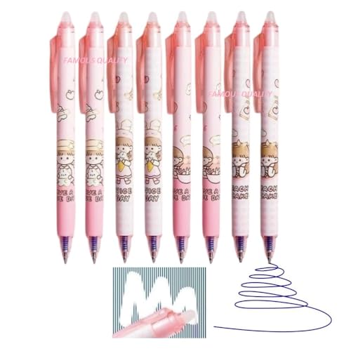 Image of FAMOUS QUALITY Erasable Gel Pens - 12 Pcs of Gel Pen with Magic Eraser, Kawaii Gel Pens, Lightweight Gel Pen with Comfortable Grip, Stationery for School & Office - Blue Ink