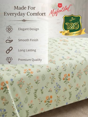 Image of Mafatlal 130 GSM Pearl Designer Single Bed Sheet Set with 1 Pillow Cover | 60 x 90 Inch | Skin-Friendly Microfiber Fabric | Lightweight, Quick Dry, Stylish Bedroom Essential | Pastel Green