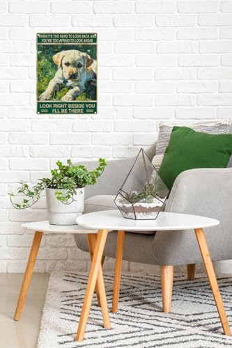 TopPacific Labrador Retriever-Schild, Retro-Blechschild mit Aufschrift 'Look Right Beside You', für Draußen und drinnen, Wandposter, Hausbar, Laden, Dekorationen, Kaffee, Vintage-Schild, Geschenk