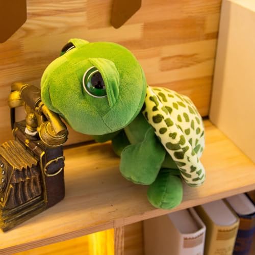 Champracer Kuscheltier Schildkröte - Süßes Plüschtier zum Kuscheln & Spielen - Flauschiges Stofftier als Dekokissen für Kuschelecke, Kinderzimmer, Schlafzimmer Deko (28cm)