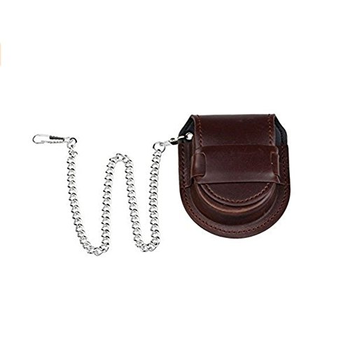 VAK Vintage Pocket Watch Holder Storage Case Box with Chain Coin Purse Pouch Bag