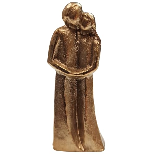 Herzmensch kleine Paar Figur aus massiver Bronze 7 cm als Hochzeitsgeschenk, Geschenk für die Liebe, Vertrauen und Verbundenheit für den gemeinsamen...