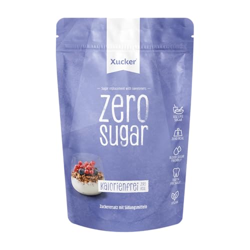 Xucker Zero Sugar Erythrit Nachfüllpack, kalorienfrei, 1:1 wie Zucker, zum Backen & Süßen, 750g
