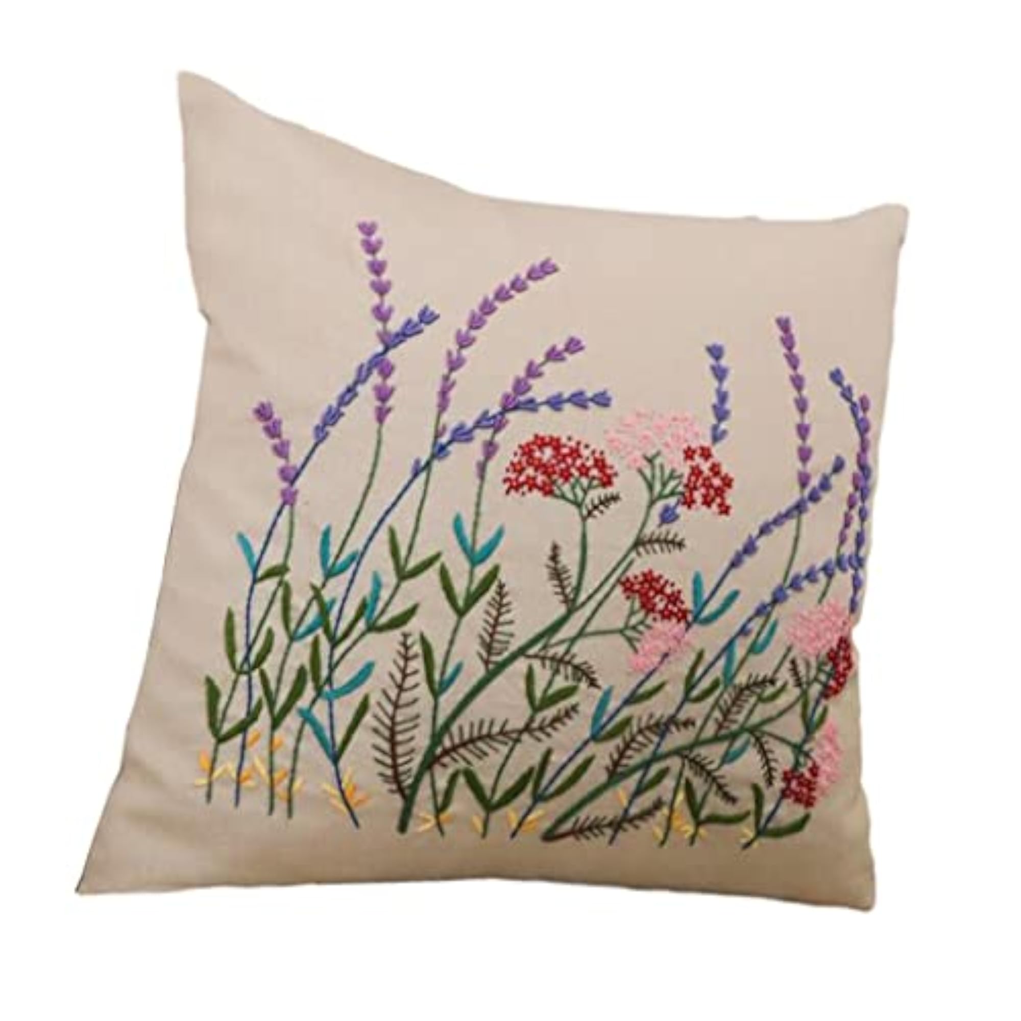 4 Pieces DIY Embroidery Kit for Pillow Case Making