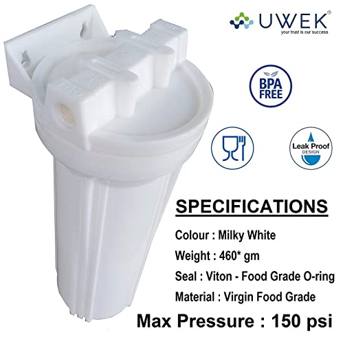Image of UWEK Pre Filter Housing Kit for Removal of Rust /Sand /Dust, Heavy Duty PP Spun Filter Compatible with Dr. Aquaguard, Aquaguard and AquaSure Brands of Eureka Forbes RO /UV Water Purifier