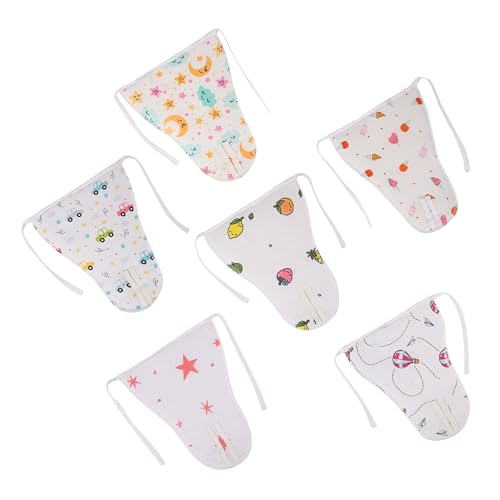 Image of Kuber Industries Pack of 6 Washable & Soft Padded Baby Cotton Nappies & Diapers | Reusable Cotton Langot for Baby 0 to 6 Month - Large | White