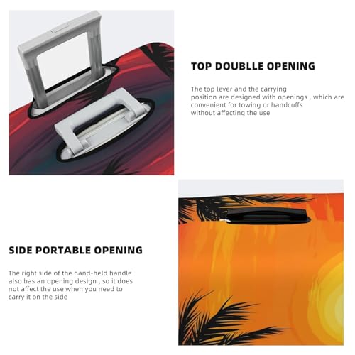 Travel Luggage Cover Suitcase Protector Elastic Washable Sunset palm tree Suitcase Cover Anti-scratch Spandex Baggage Covers Fits 18-32 Inch Luggage4