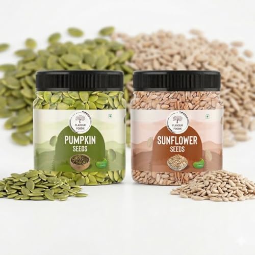 Image of Premium Pumpkin & Sunflower Seeds Combo 250gm Each Pack | Protein & Fiber Rich | Superfood Snack for Healthy Lifestyle | 2-in-1 Seed Mix for Immunity & Energy (Roasted /Natural) (Total 500gm)