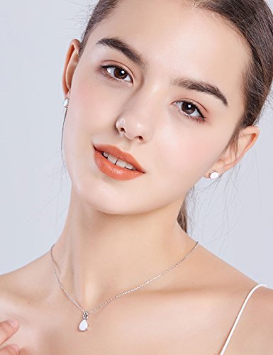 Mints Opal Jewelry Set Sterling Silver Pendant Necklace Stud Earrings October Birthstone Gemstone Fine Jewelry for Women - Image 3