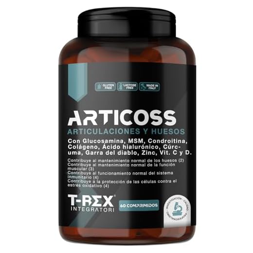 ARTICOSS Suplemento para Articulaciones, Huesos y Cartílagos con Glucosamina, Condroitina, MSM, Garra del Diablo, Vitamina C y D, Colágeno y Ácido Hialurónico. 60 comprimidos.